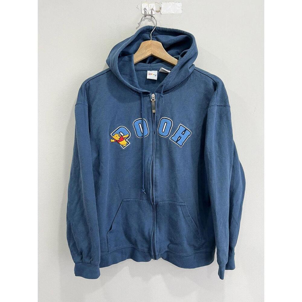 Vintage Winnie The Pooh Zip Up Hoodie sweater disney y2k